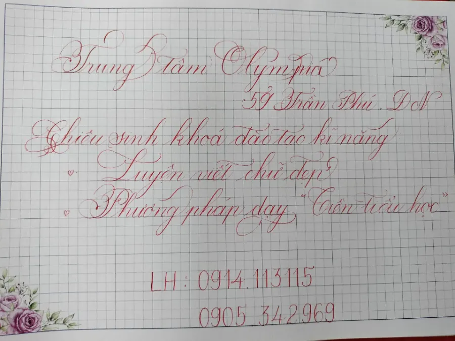 Trung Tâm Luyện Viết Chữ Đẹp Olympia