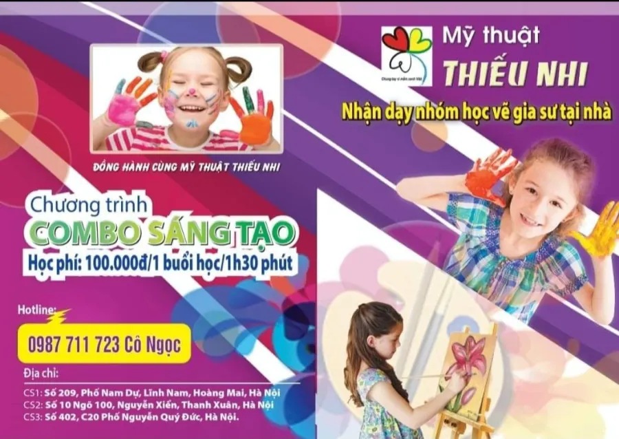 Xưởng vẽ 90 - Lớp vẽ Mỹ Thuật Thiếu Nhi Hoàng Mai