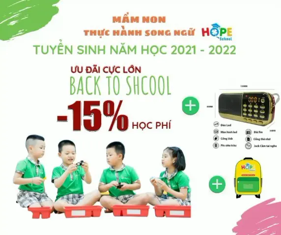 Mầm non thực hành song ngữ Hope School - Hiến Nam -Hưng Yên