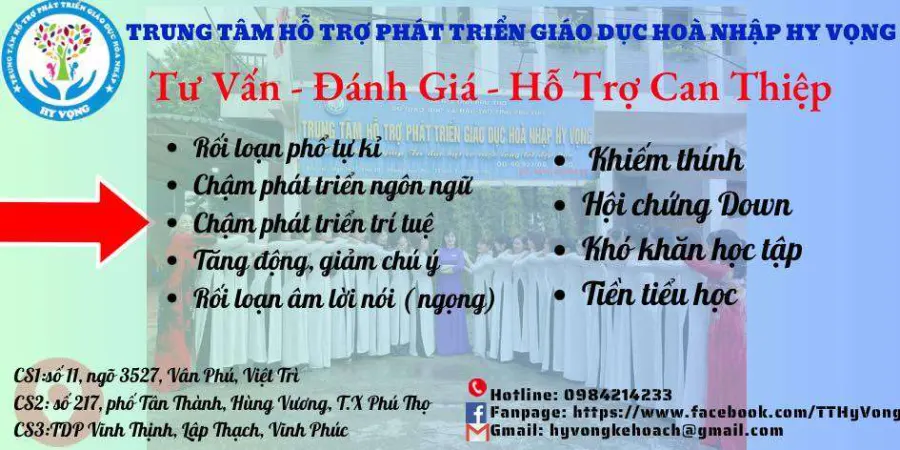 Trung Tâm Hỗ Trợ Phát Triển Giáo Dục Hoà Nhập Hy Vọng
