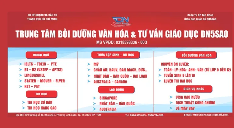 Trung Tâm Bồi Dưỡng Văn Hóa DN5SAO