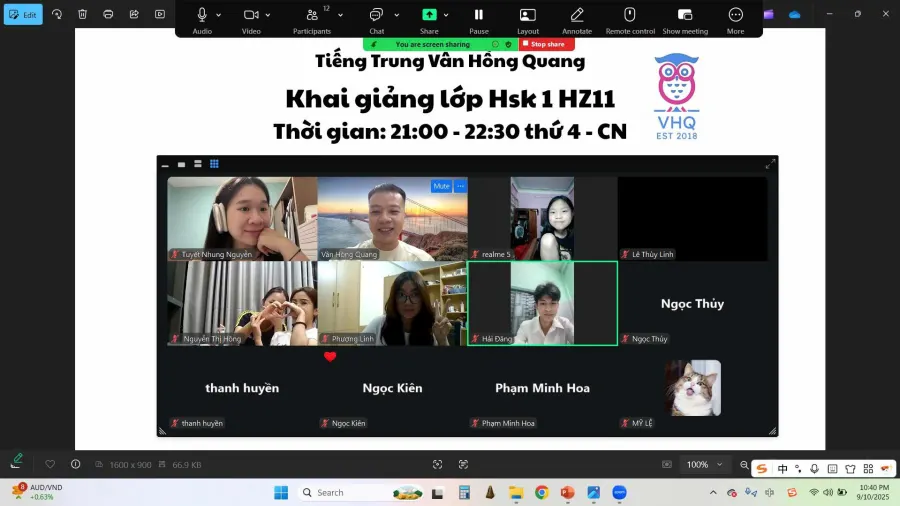 Trung Tâm Tiếng Trung Online Vân Hồng Quang